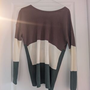 Kismet Women's Colorblock Sweater - Brown, Cream, Green